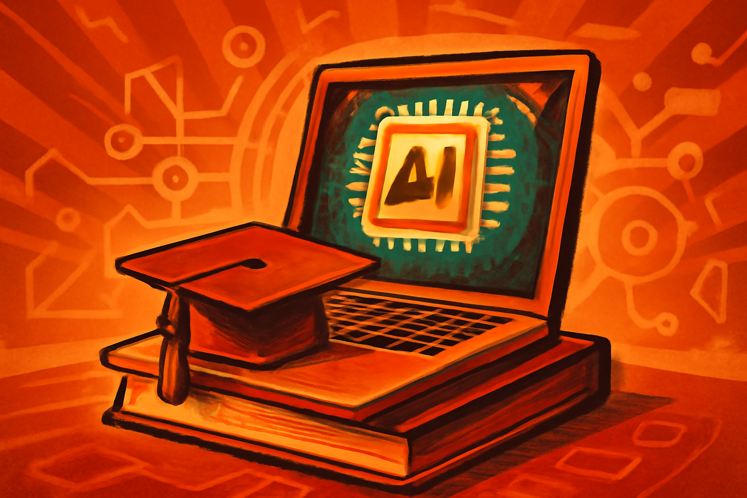 A student in a library uses a tablet displaying an AI-powered educational tutorial with step-by-step academic solutions.