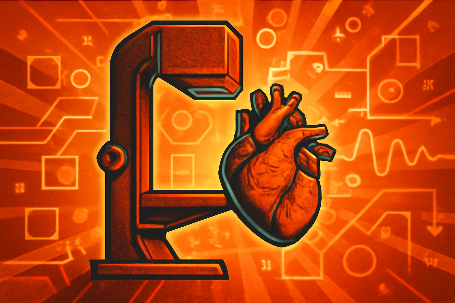 A medical professional examines a digital mammogram scan where an AI system highlights potential indicators of heart disease.