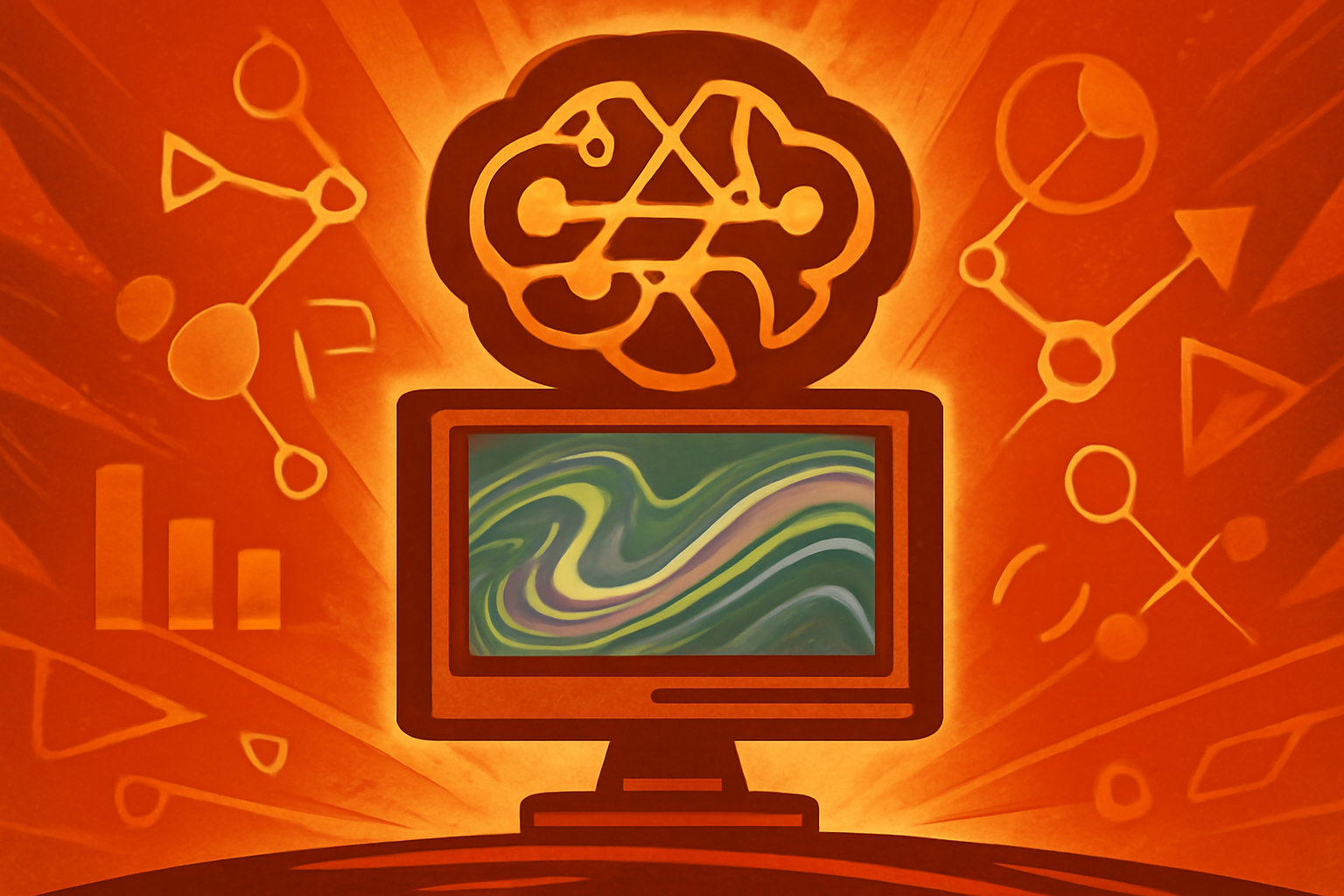 A digital visualization of a large swarm of AI agents interacting with complex mathematical formulas and fluid flow patterns.