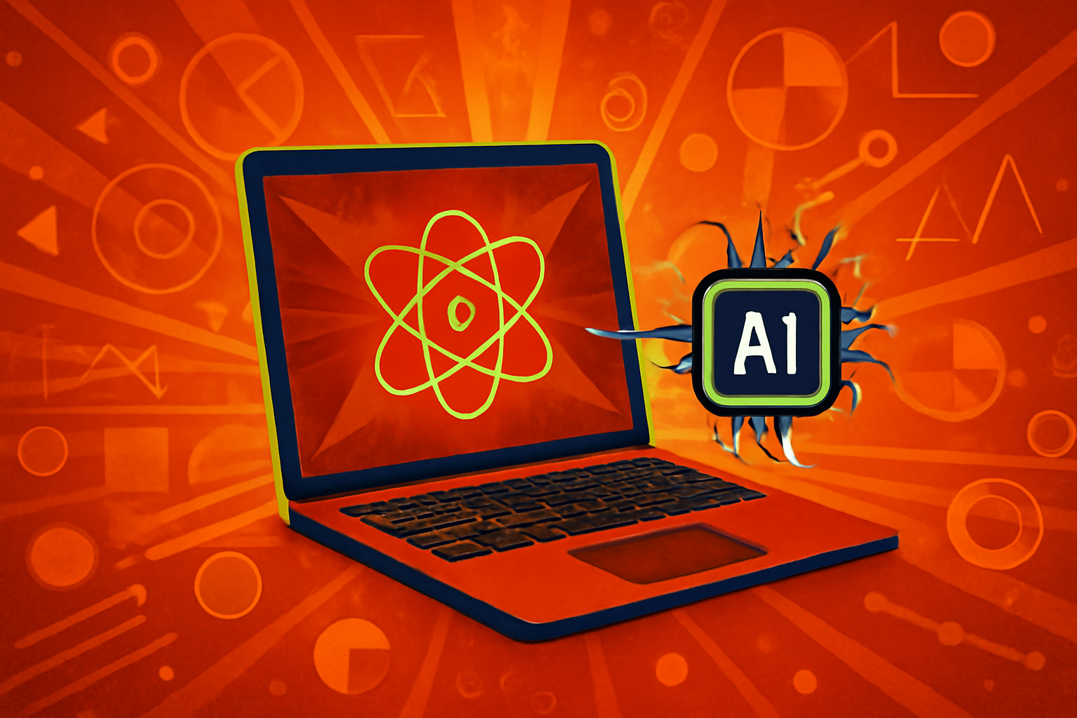 A university student in a laboratory uses a tablet featuring an AI tutor interface to study physics concepts.