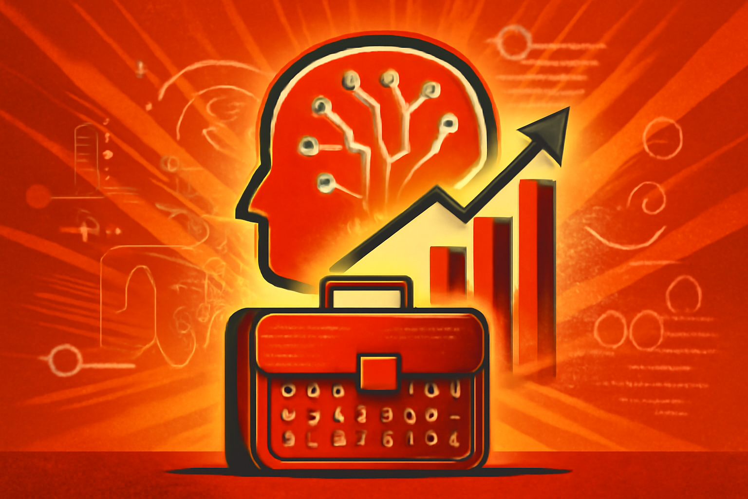 A digital interface showing a rising bar graph and a connected network of technology nodes representing a boom in global innovation and deep-science investment.