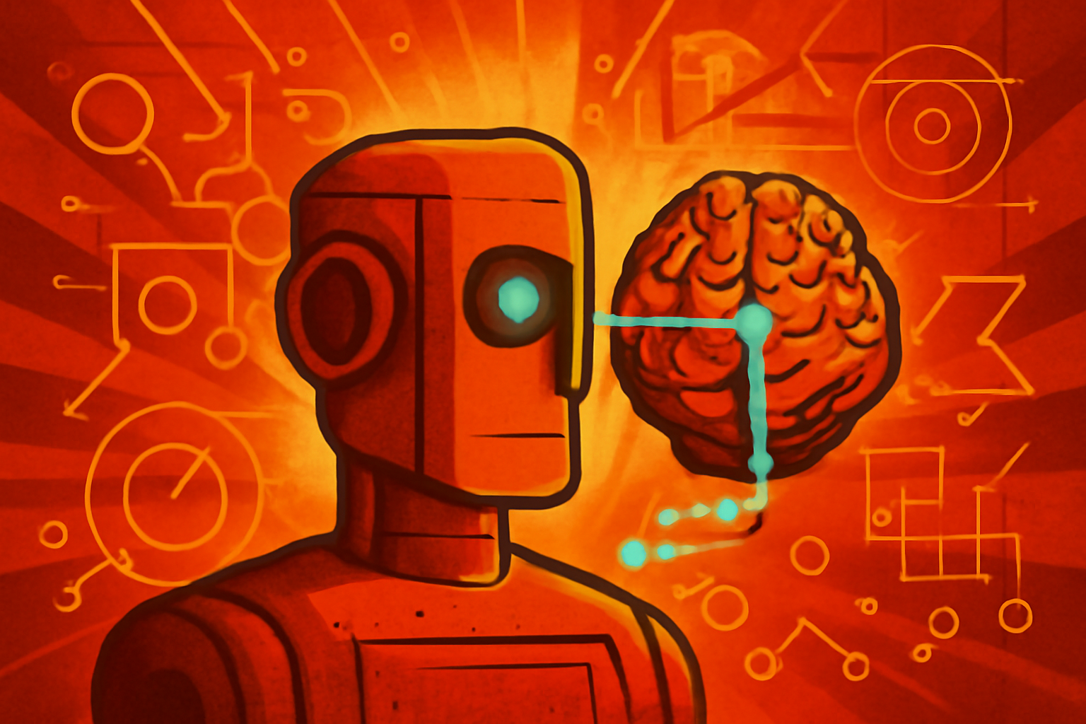 Conceptual illustration of a digital human brain filled with binary code, representing AI cognitive modeling.