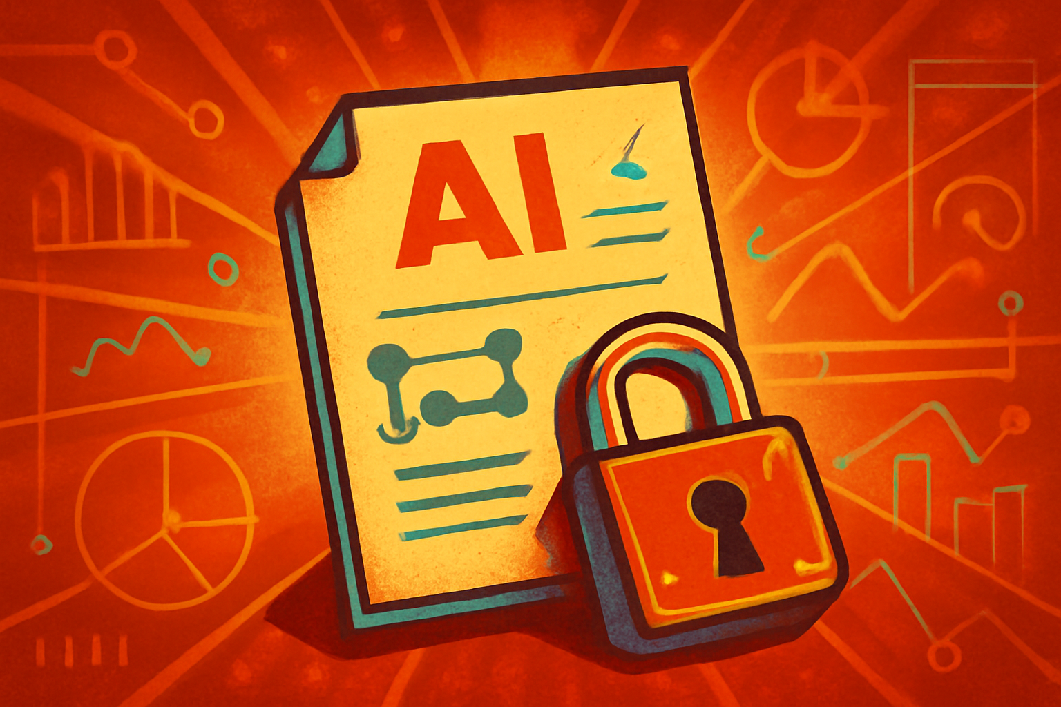 A digital illustration showing a scientific paper on a computer monitor with a large red rejection stamp, symbolizing arXiv's new ban on AI-generated content.