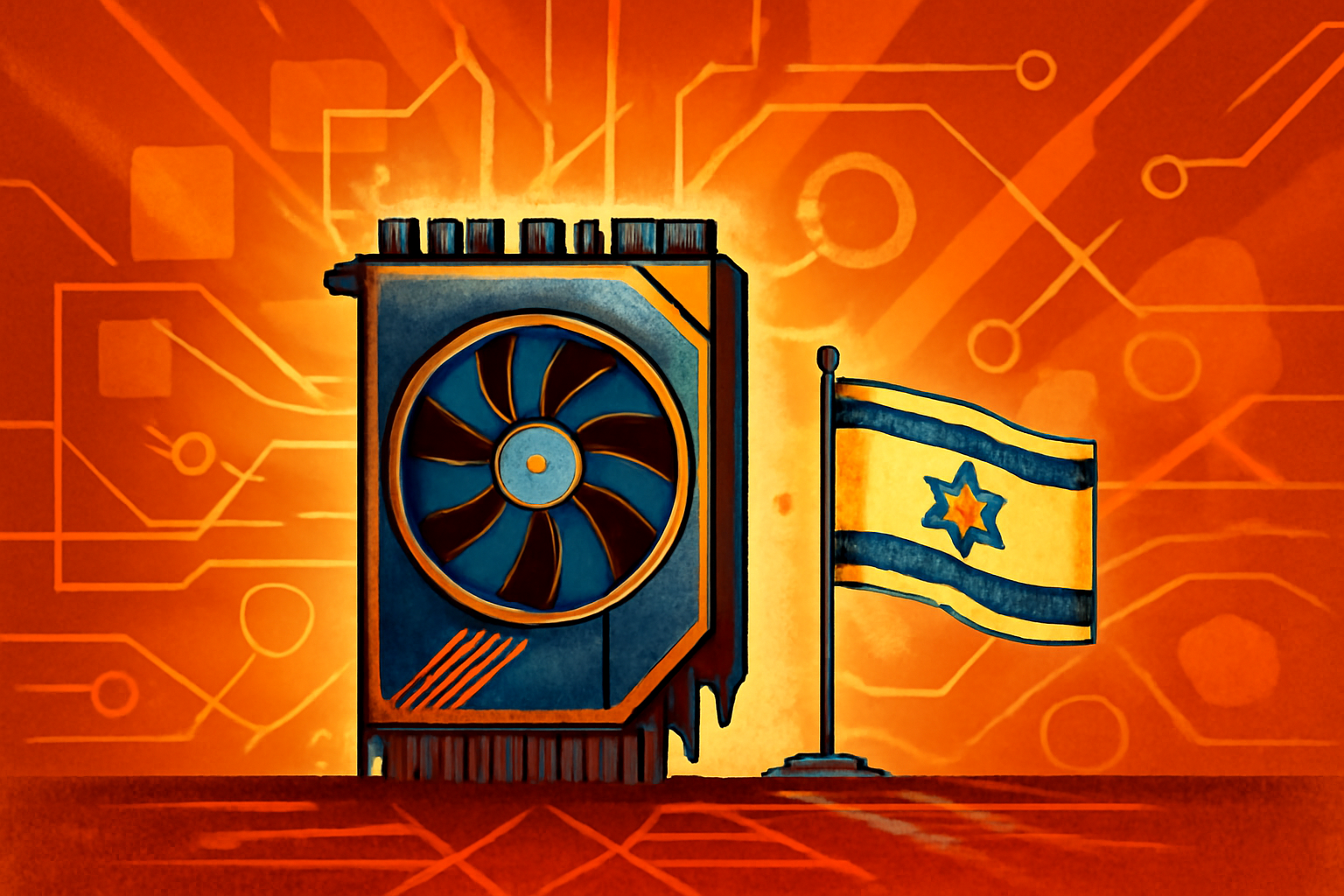 A high-tech server room with blue and white lighting, symbolizing Israel's national artificial intelligence infrastructure and new strategy.