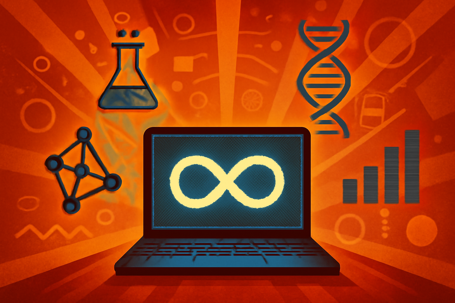 A digital interface showing biological data and chemical structures being analyzed by Gemini for Science AI tools in a modern laboratory.