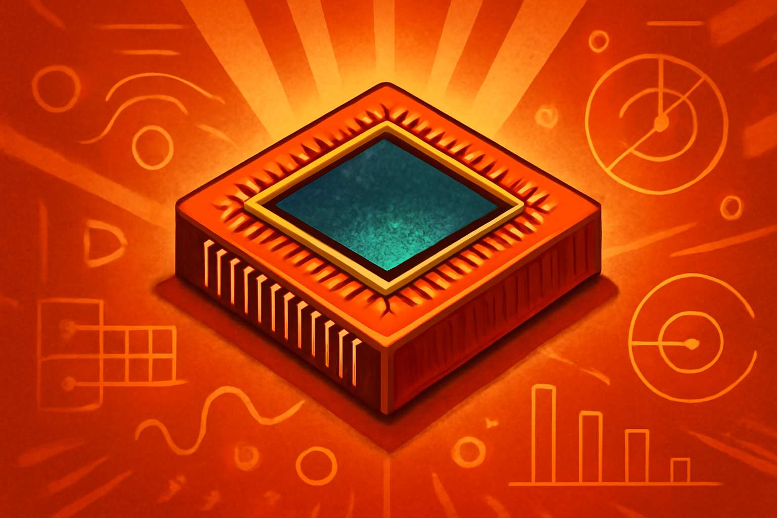 Close-up of the Majorana 2 quantum chip featuring glowing blue circuits and metallic components in a dark laboratory setting.