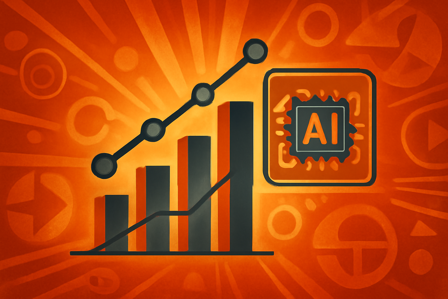 A digital display showing a complex scientific line graph with data points highlighted by a blue digital overlay, representing AI chart analysis.