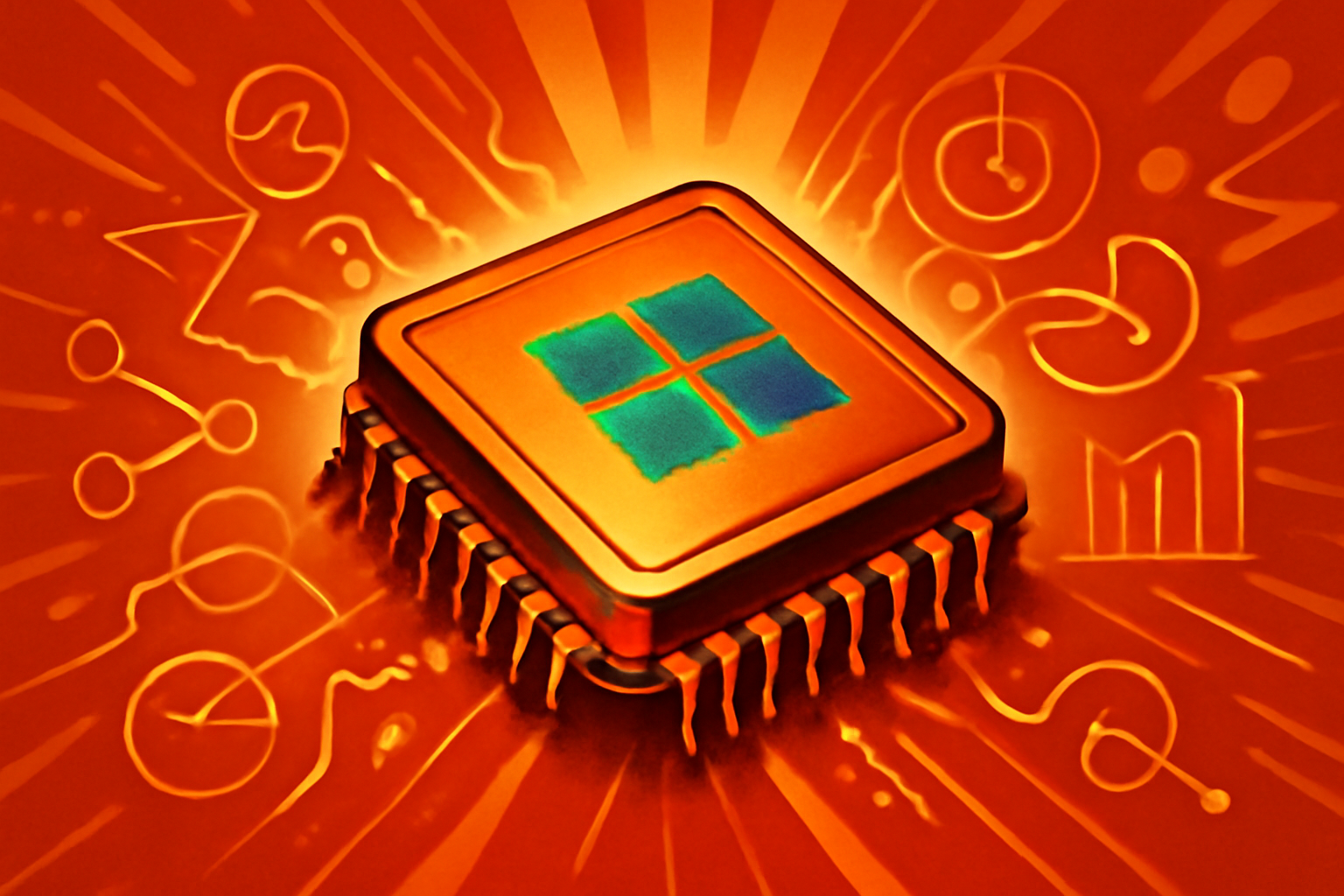 A close-up view of a complex quantum computing chip featuring intricate gold-plated wiring and advanced circuitry in a clean-room setting.