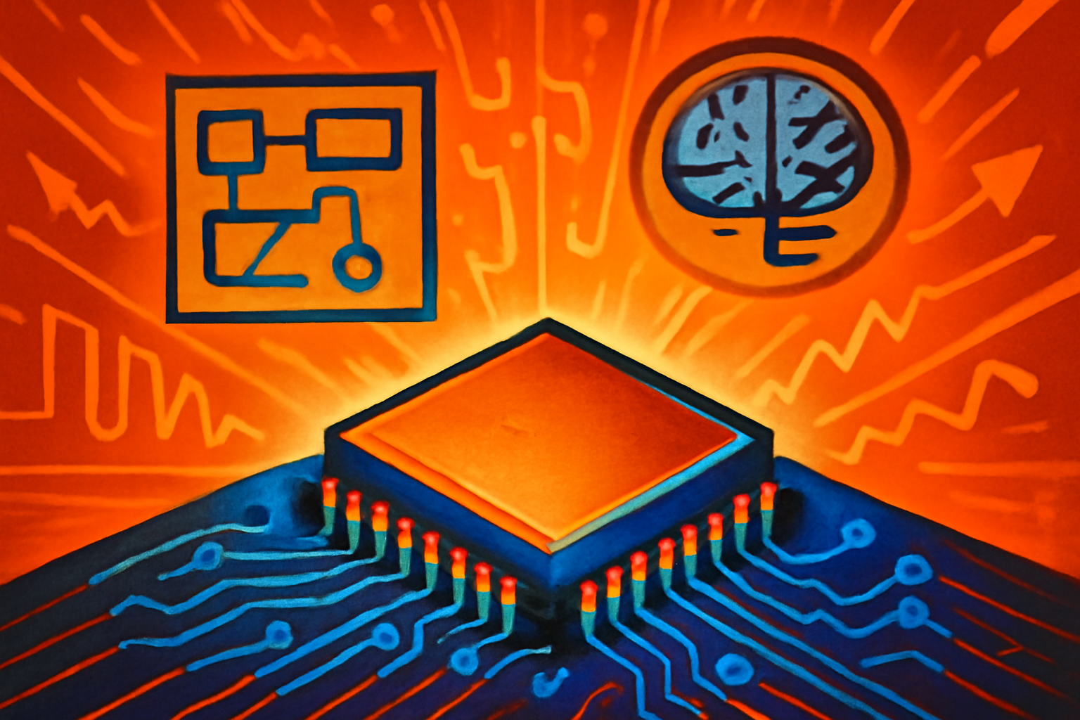 A high-tech semiconductor cleanroom in Singapore with engineers working on advanced chipmaking equipment featuring digital AI data overlays.