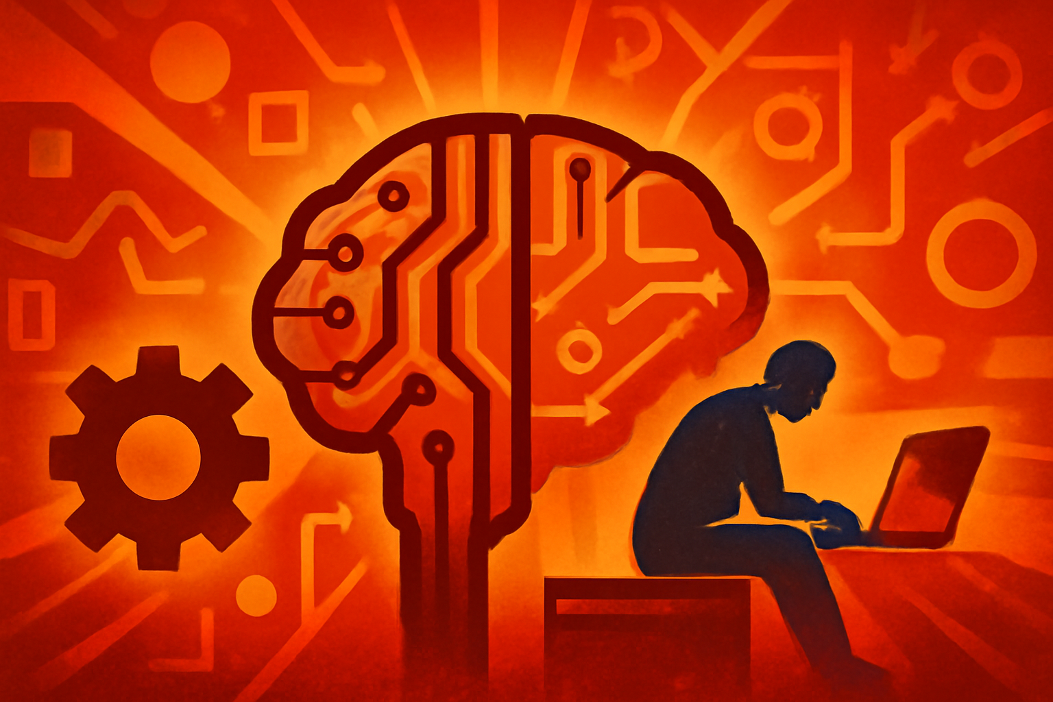A panel of experts sits on a stage at a university forum, discussing the intersection of artificial intelligence and society.