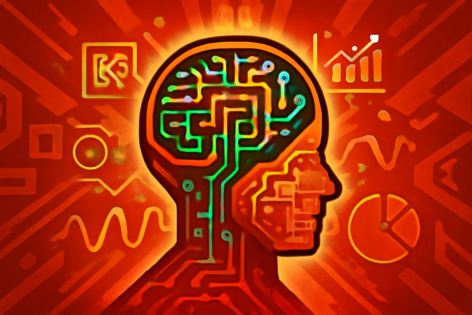 A conceptual image of a holographic math display with a robotic hand, representing the gap between AI scaling and true reasoning capabilities in a research setting.