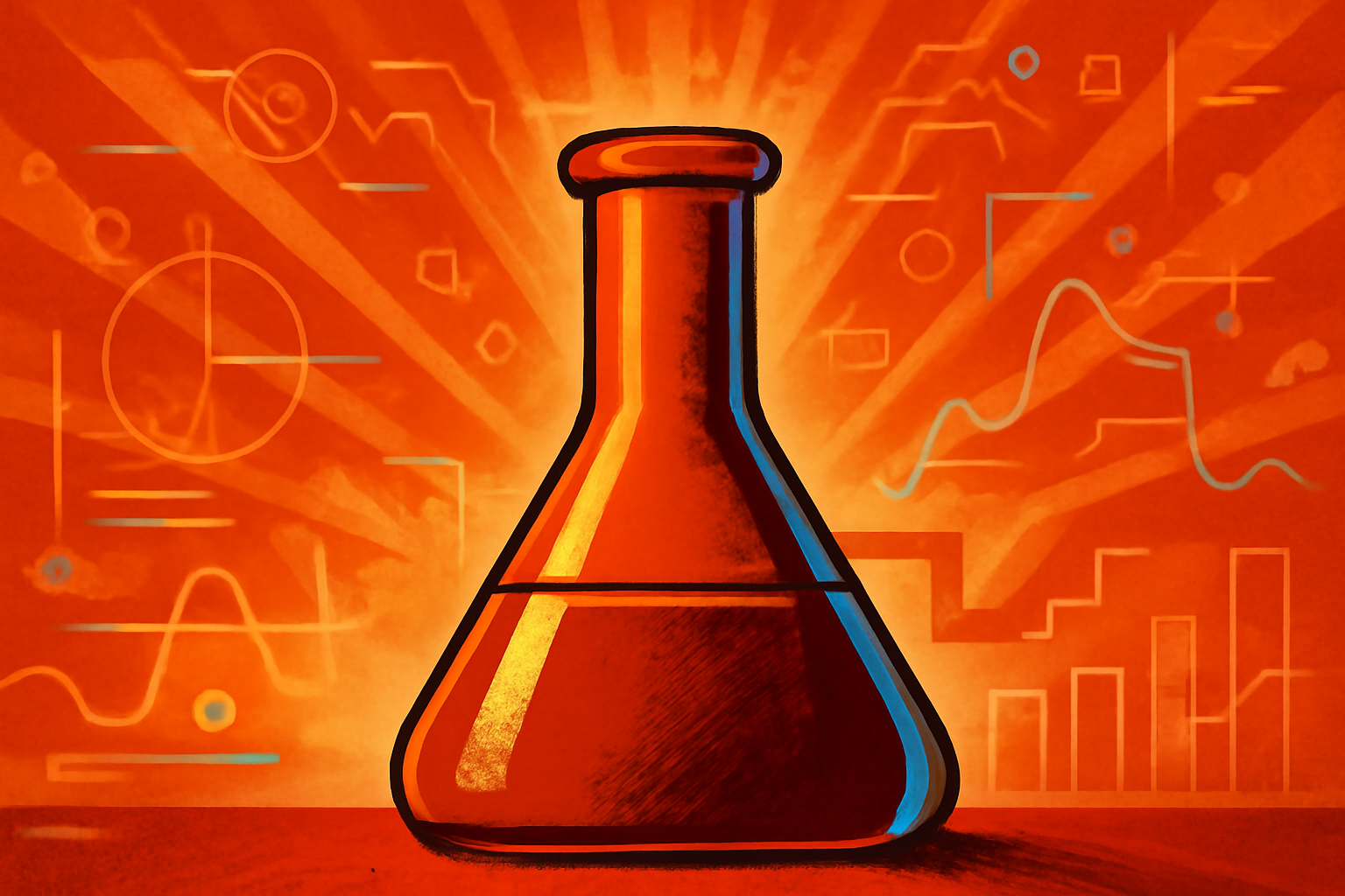 A modern laboratory with robotic equipment and digital data overlays representing the gap between AI-generated scientific theories and physical experiment validation.