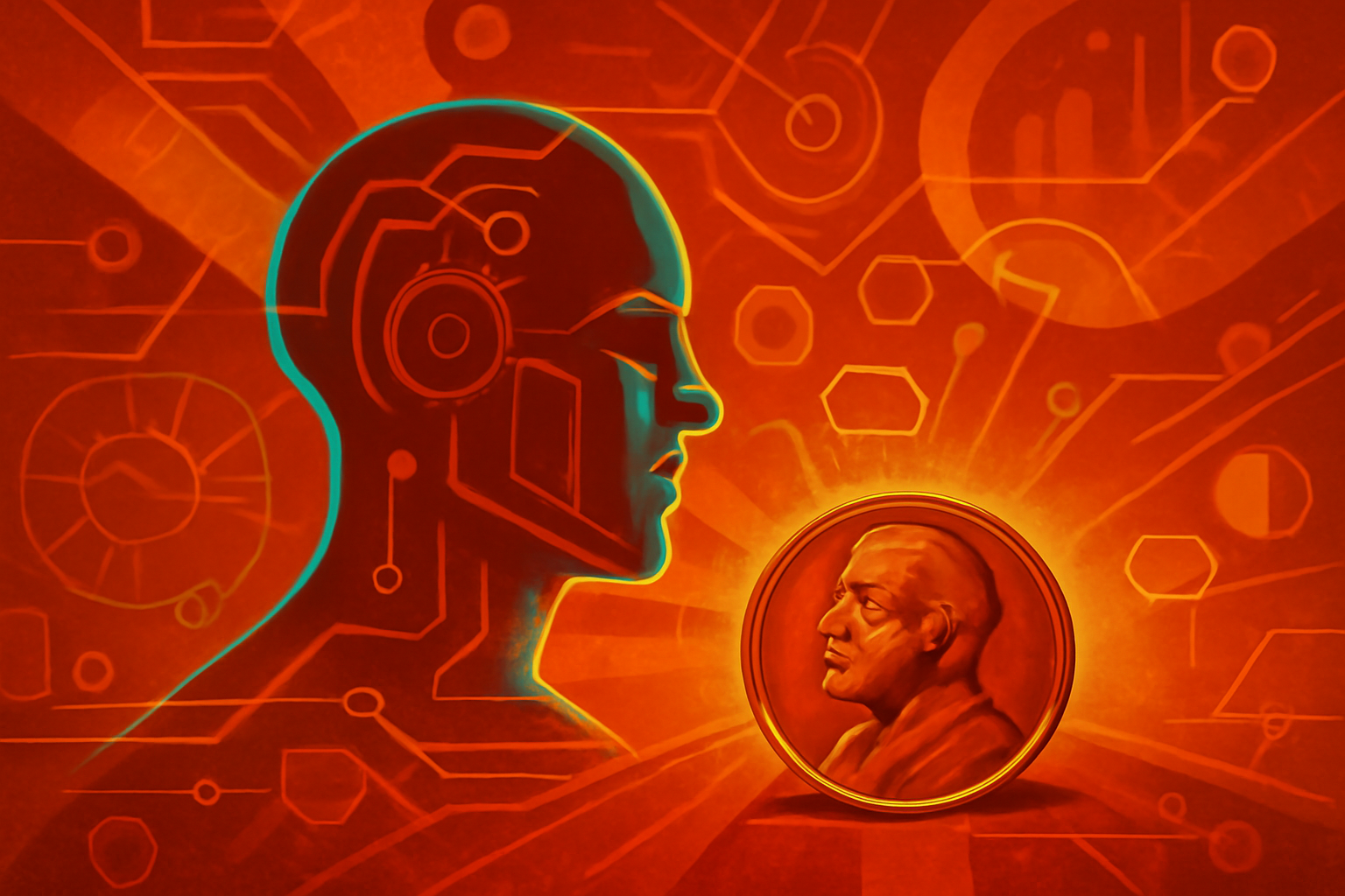 A digital representation of artificial intelligence integrated into a modern scientific research laboratory setting.