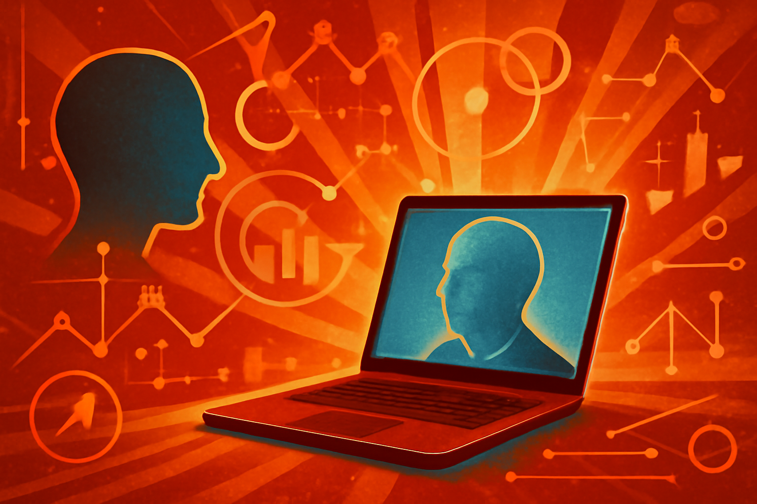 A young person interacts with a digital tablet displaying an AI-generated older version of themselves as part of an MIT research study on decision making.