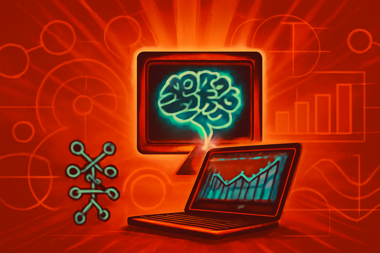 A modern laboratory where scientists analyze holographic data and complex digital charts, representing the intersection of artificial intelligence and scientific research.