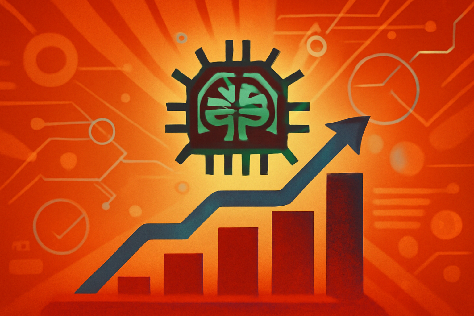A stylized editorial image depicting a person's silhouette in front of a blue digital network of career paths and job titles, representing AI career forecasting.