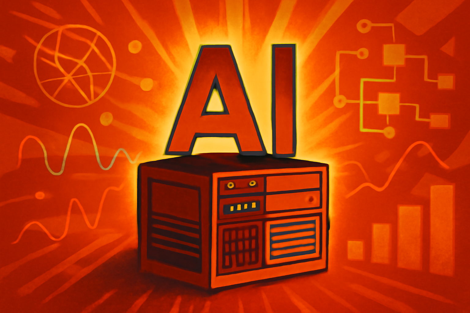 Scientists in a modern lab environment working with digital data overlays and high-performance computing servers.