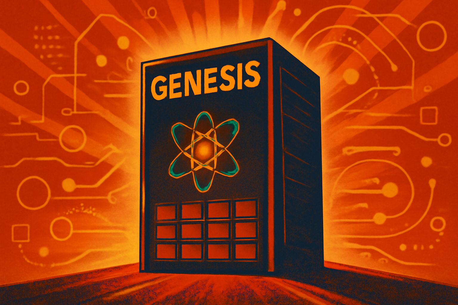 Digital neural network pathways glowing over 3D scientific models of molecules and renewable energy symbols.