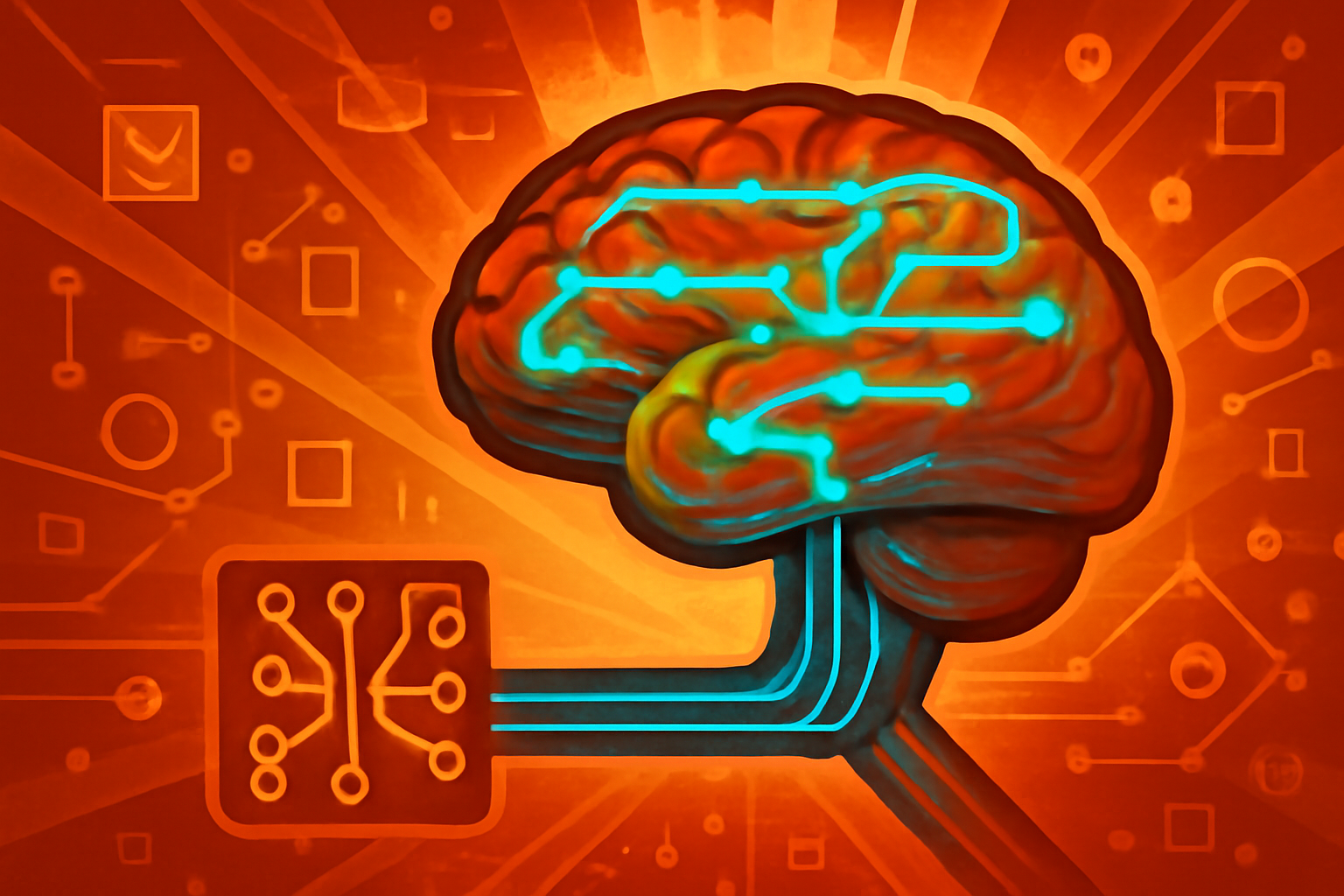 A 3D digital illustration of a human brain showing highlighted pathways of fluid circulation, with bright streaks representing high-speed flow in the outer regions.
