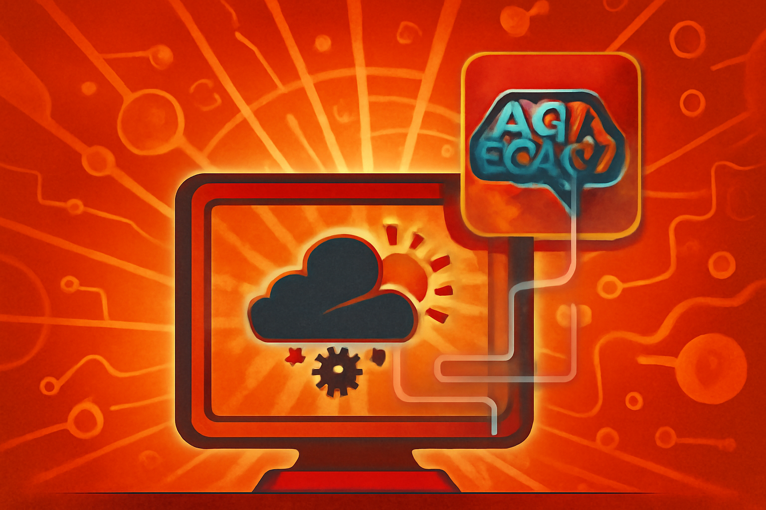 A digital visualization of the Canadian map with meteorological data overlays and glowing network lines representing artificial intelligence.