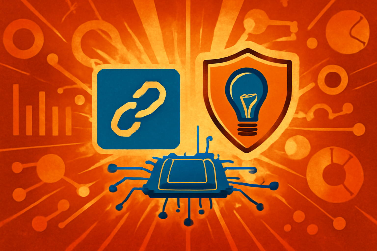 A modern scientific laboratory with glowing digital displays showing AI neural network visualizations and high-performance computing infrastructure.