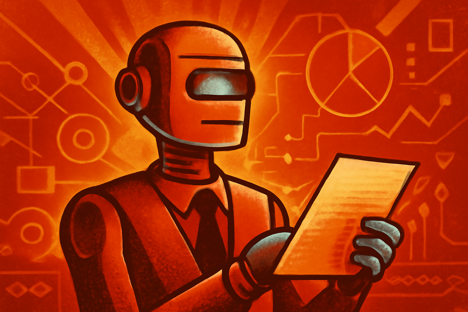 A futuristic laboratory scene with an AI interface displaying research data and medical diagnostics on holographic screens.