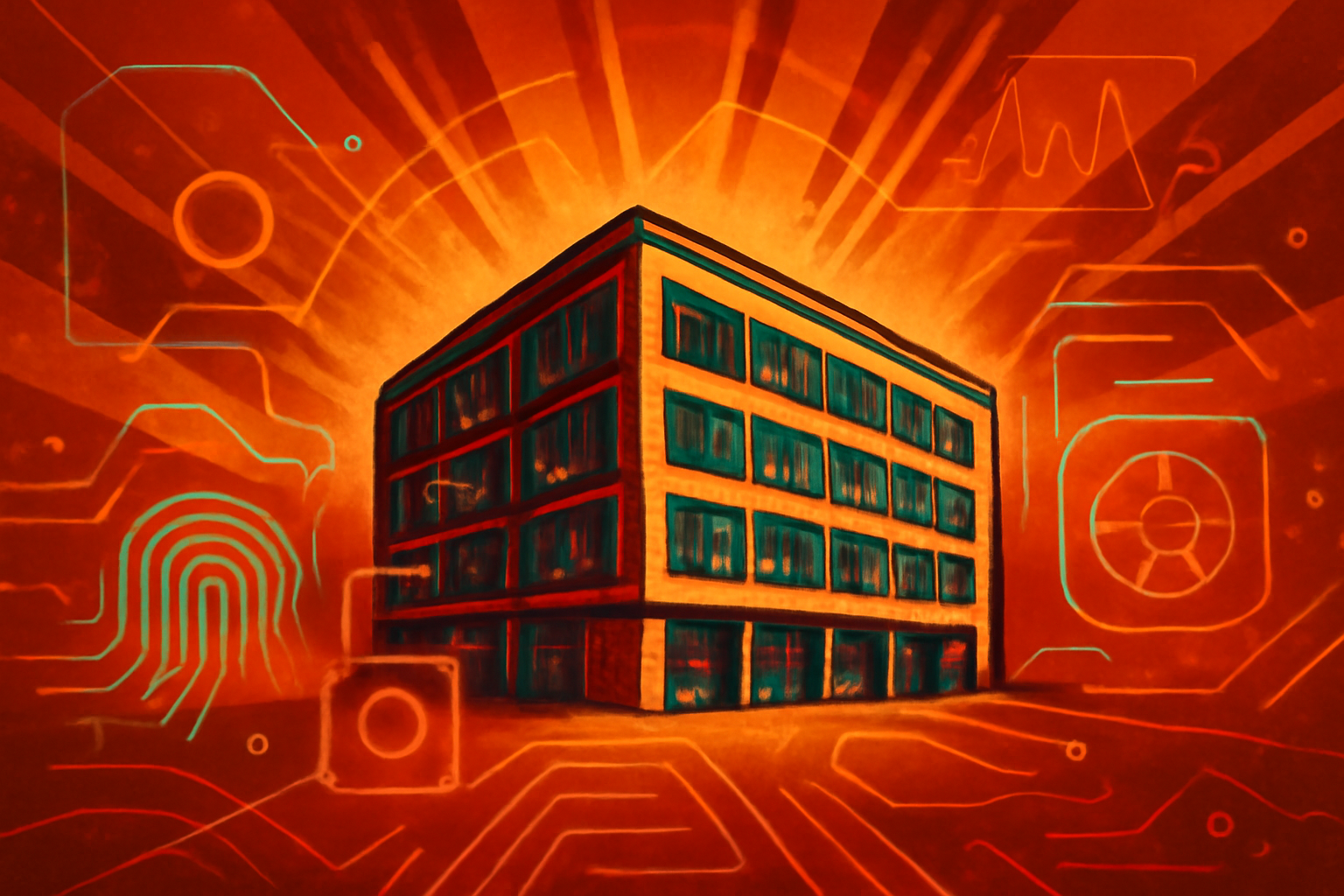 A modern glass-fronted office building in the King's Cross district of London, featuring sleek contemporary architecture suitable for a high-tech research facility.