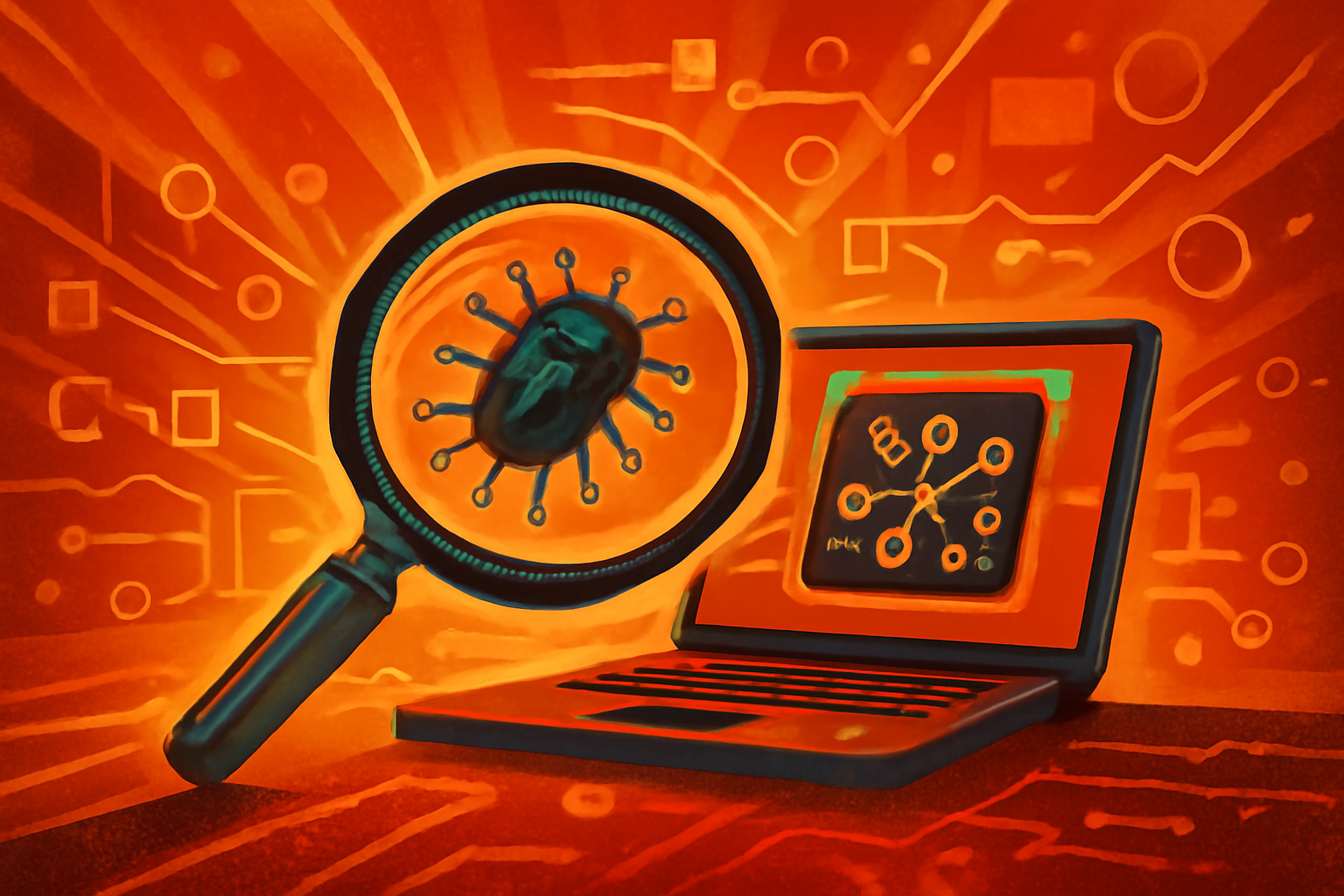 A scientist analyzes microbial data on a computer screen in a high-tech laboratory setting.