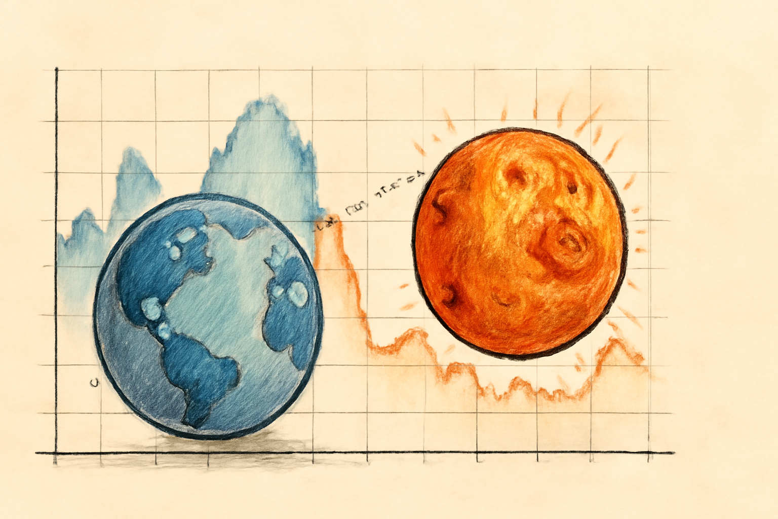 Illustration of the Sun with magnetic-field lines and wave patterns suggesting observations of its far side.