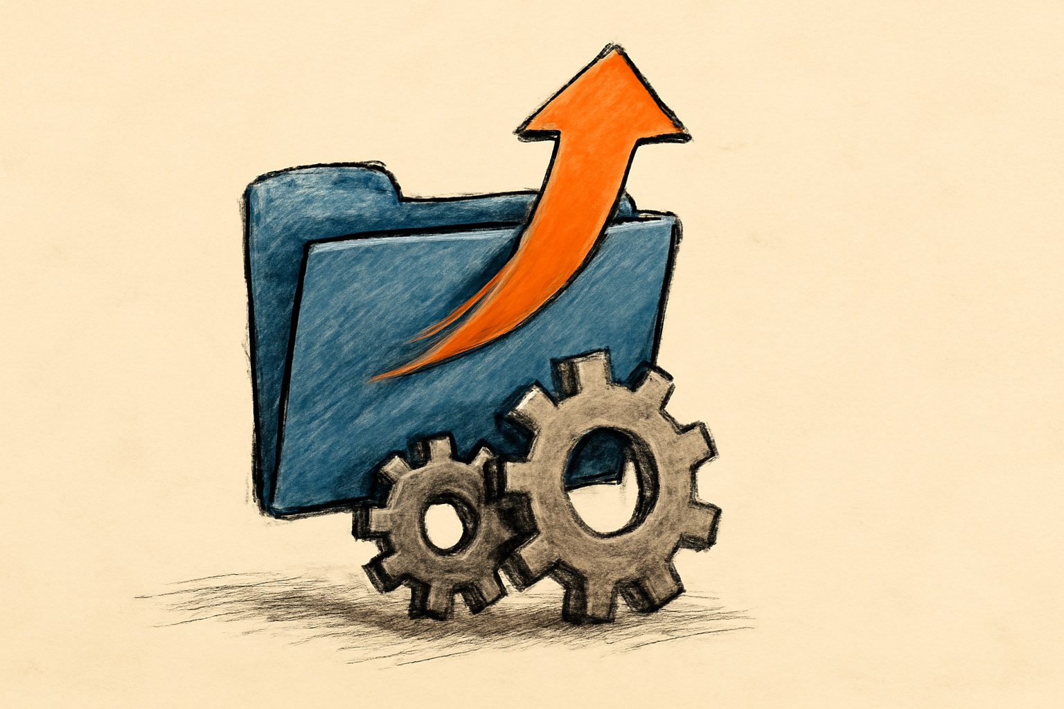 Editorial illustration of server hardware with symbols for text, code and images, representing an open-weight AI model.